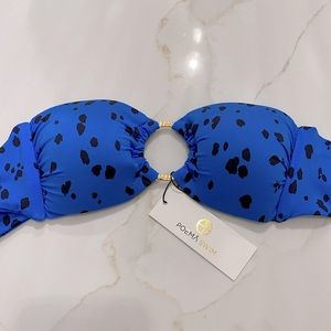 Poema Swim Celine Blue Royale Bikini Top
